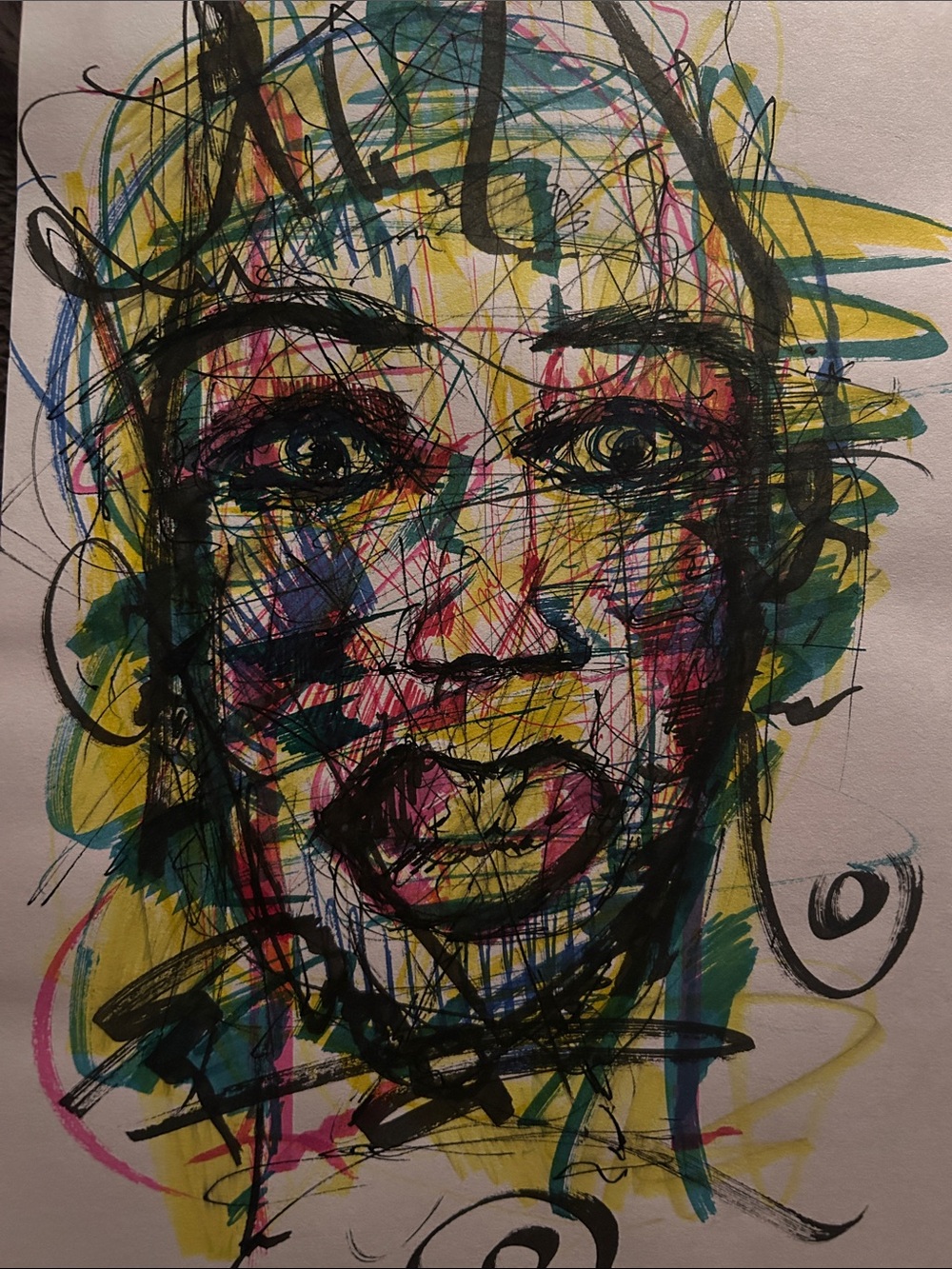 Abstract Multicolor Portrait Art ORIGINAL